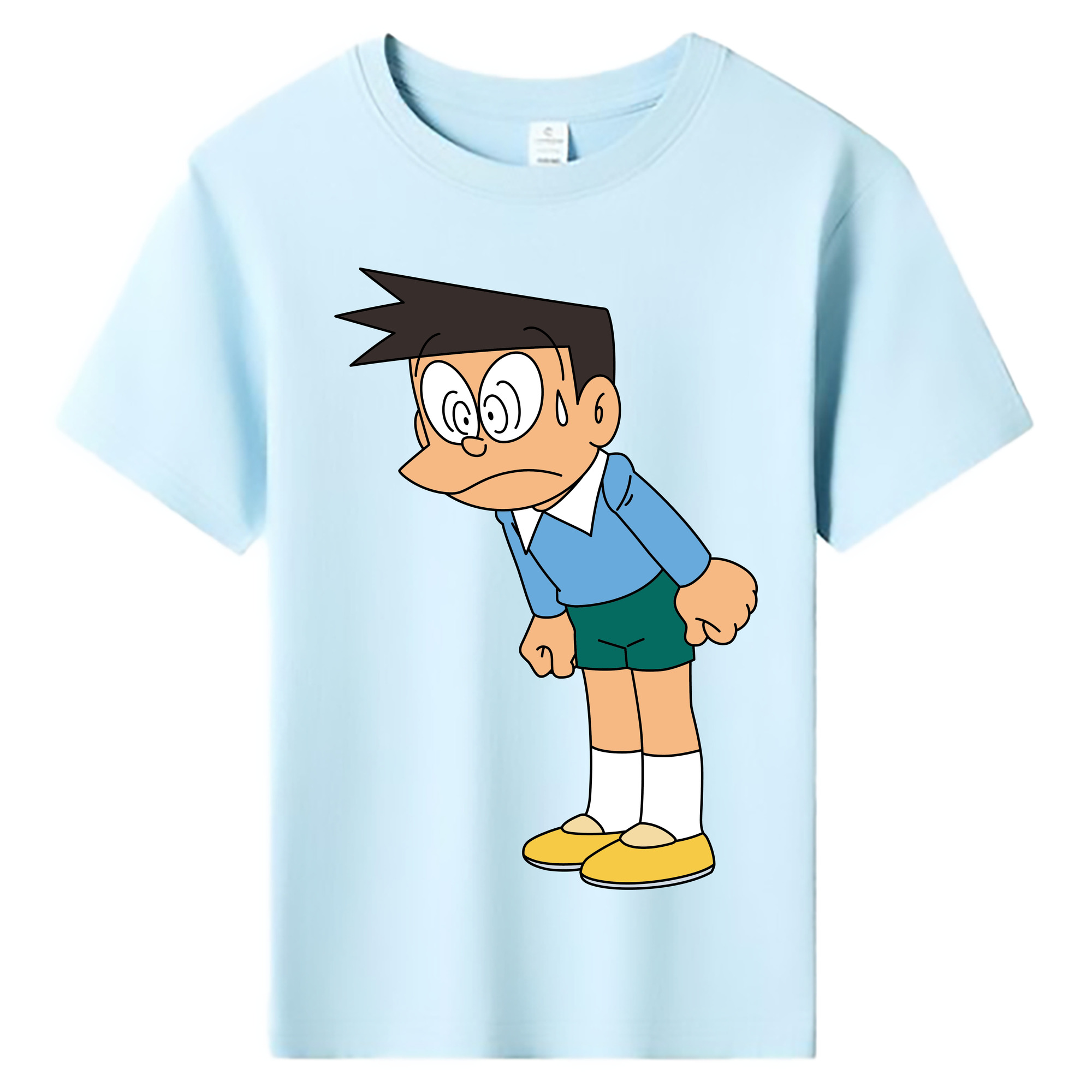 （画像用） ドラえもん 骨川 スネ夫 Doraemon Honekawa Suneo 綿100％キッズTシャツ（フロントプリント）